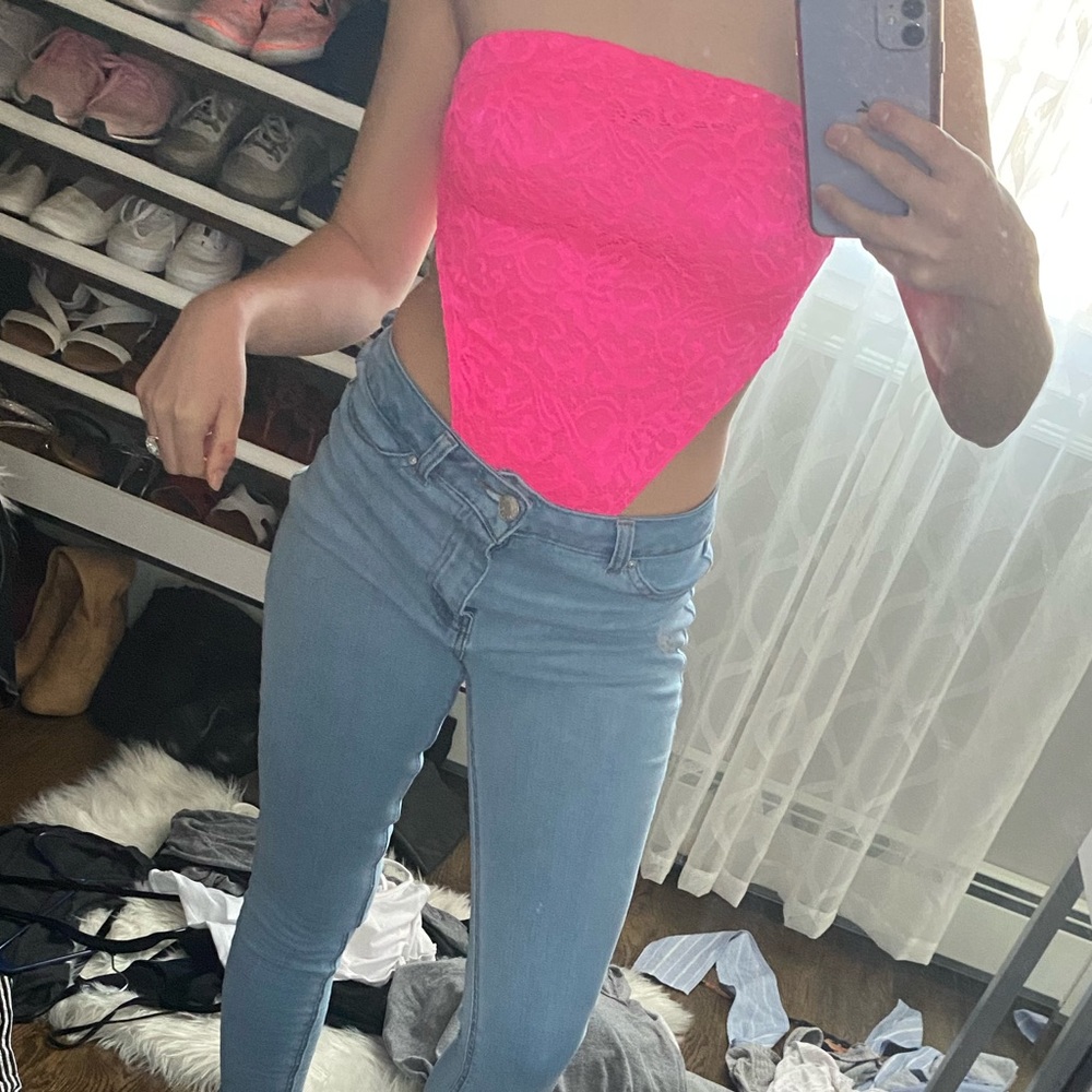 Hot pink body suit. Great for neon parties. Never worn.